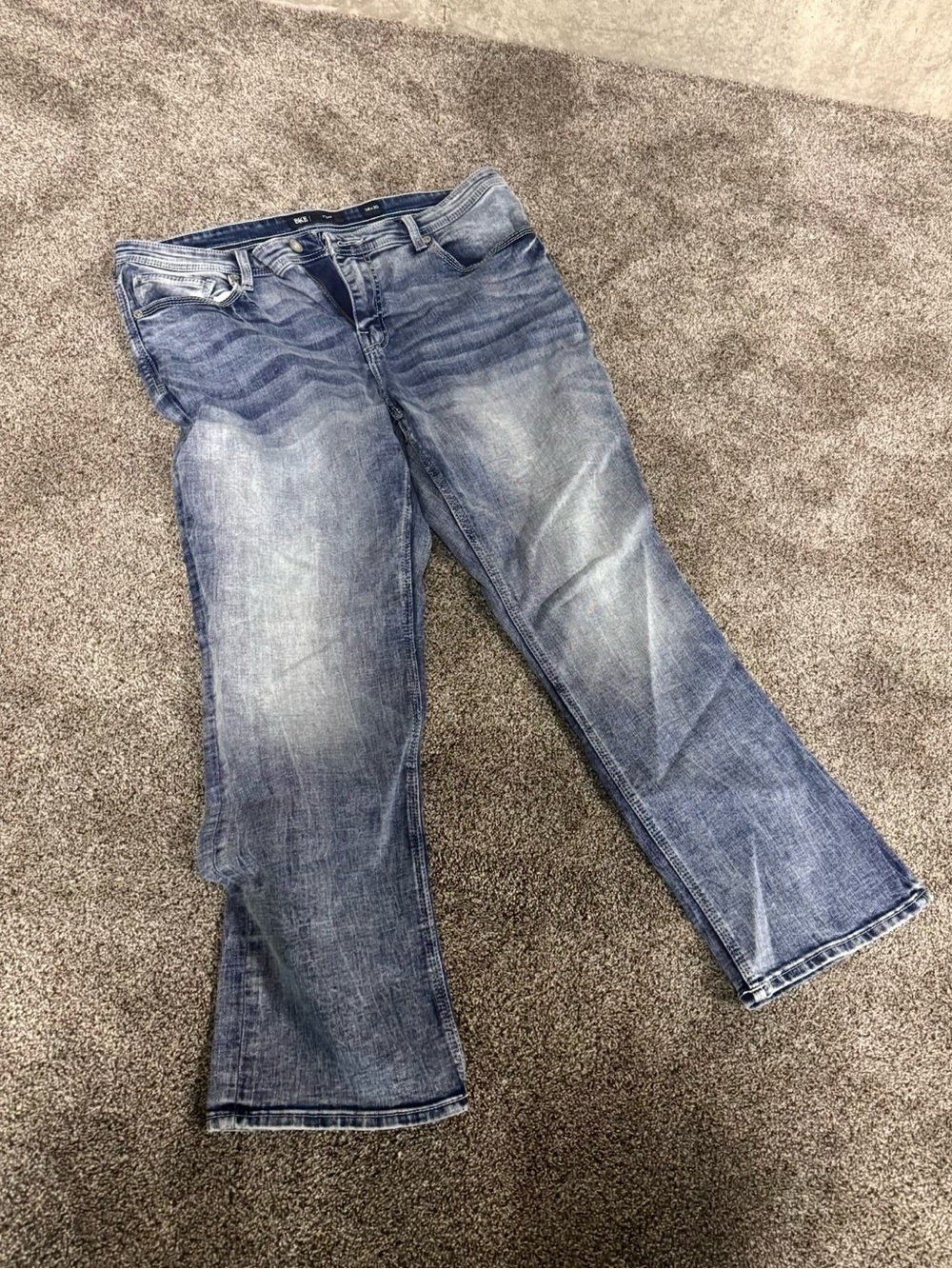 BKE Mens Light Blue Boot Cut Jeans